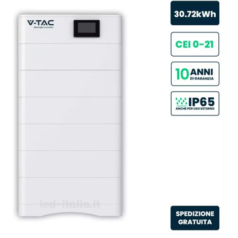 V-TAC Kit 6 Moduli Accumulo Alta Tensione 30.72kWh LFP 100Ah 307.2V IP65