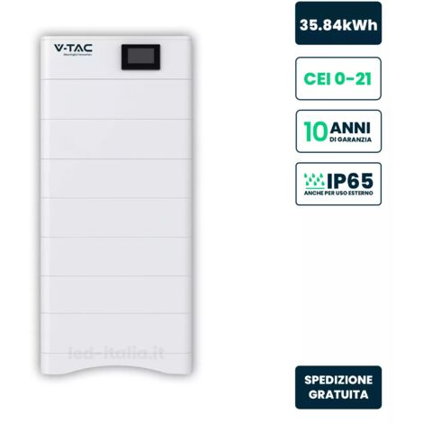 V-TAC Kit 7 Moduli Accumulo Alta Tensione 35.84kWh LFP 100Ah 358.4V IP65