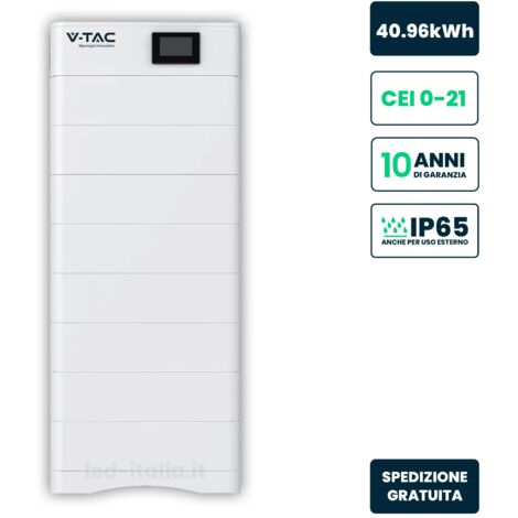 V-TAC Kit 8 Hochvolt-Speichermodule 40,96 kWh LFP 100 Ah 409,6 V IP65