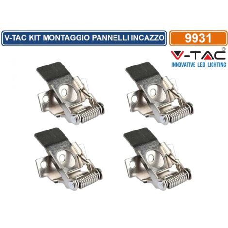 V-TAC Kit per montaggio a incasso di pannelli LED 60x60 mollette di fissaggio - 120x30 - SKU 9931