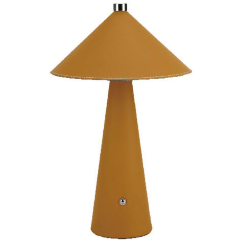 V-TAC Lampada LED 3W Ricaricabile, Giallo in Metallo Mantello in Pelle Touch Dimmerabile 3in1