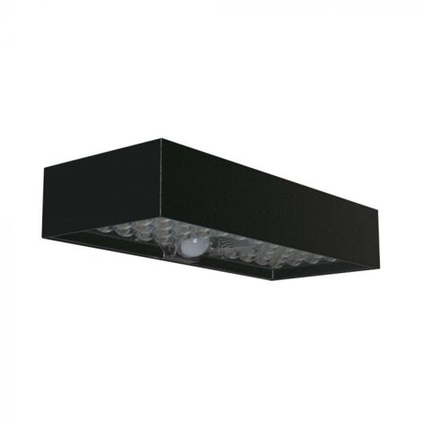 V-TAC Lampada LED da Muro 6W Con Pannello Solare e Sensore PIR Colore Nero Bianco Naturale IP65