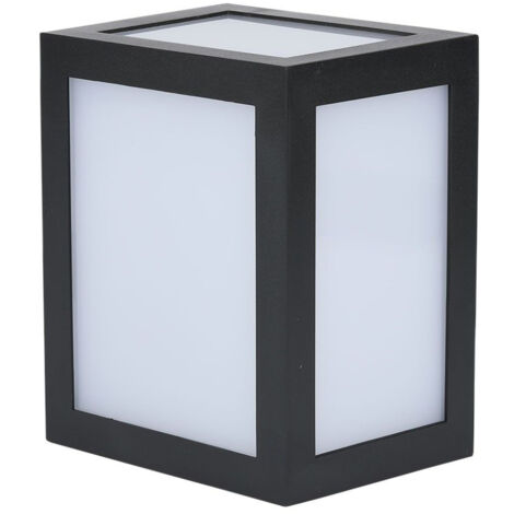 V-TAC Lampada LED da Muro a Lanterna 12W Quadrata Colore Nero Bianco Freddo IP65