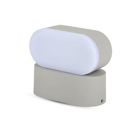 V-TAC Lampada LED da Muro Ovale 5W 160LM/W Colore Grigio con Testa Ruotabile Bianco Naturale IP65