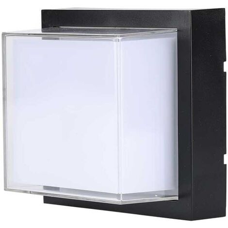 V-TAC Lampada LED da Muro Quadrata 12W 110LM/W Colore Nero Bianco Naturale IP65