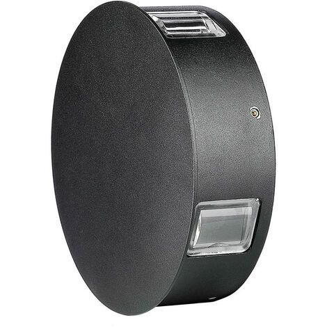 V-TAC Lampada LED da Muro Rotondo 3W 140LM/W Colore Nero Bianco Caldo IP65