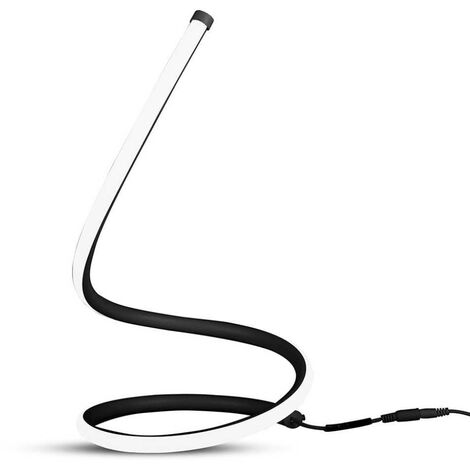V-TAC Lampada LED da Tavolo 12W Cavo di Alimentazione e Interruttore con Presa EU Colore Nero 3000K
