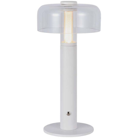V-TAC Lampada LED da Tavolo 1W Bianco Trasparente Ricaricabile, Dimmerabile Bianco Caldo