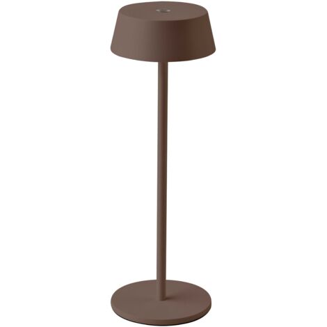 V-TAC Lampada LED da Tavolo 2W Marrone Ricaricabile, Touch Dimmerabile Bianco Caldo IP54