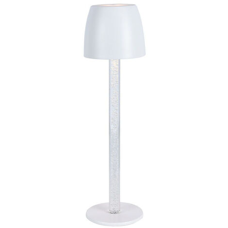 V-TAC Lampada LED da Tavolo 3W Bianco e Trasparente Ricaricabile, Touch Dimmerabile Bianco Caldo