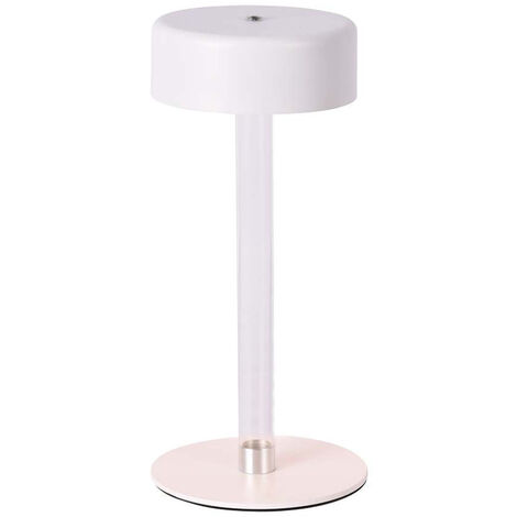V-TAC Lampada LED da Tavolo 3W Bianco Trasparente Ricaricabile, Touch Dimmerabile 3in1
