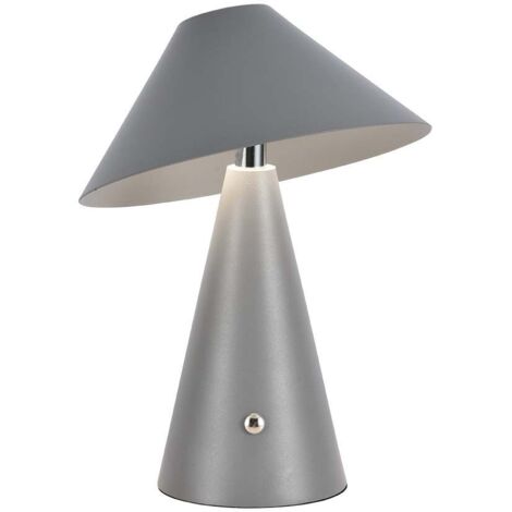V-TAC Lampada LED da Tavolo 3W Grigio in Metallo Ricaricabile, Touch Dimmerabile 3in1