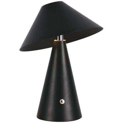 V-TAC Lampada LED da Tavolo 3W Nero in Metallo Ricaricabile, Touch Dimmerabile 3in1