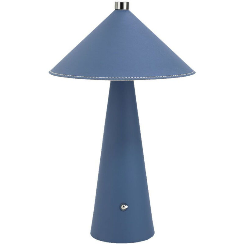 Image of Lampade da Tavolo Lampada led da Tavolo 3W con Batteria Ricaricabile usb c Colore Blu in Metallo Mantello in pelle Touch Dimmerabile 3in1 - V-tac