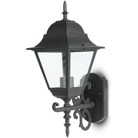 V-TAC Lampada LED Lanterna Portalampada E27 (Max 60W) Rivolta Verso in Alto, Nero IP44