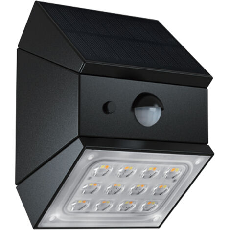 V-TAC Lampada LED Solare 2.5W con Sensore PIR Nera CCT IP65