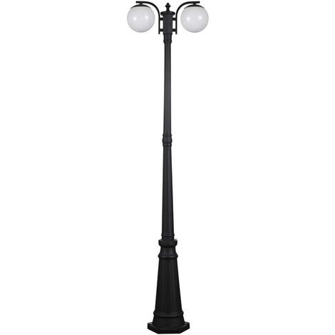 V-Tac – Lampadaire d'extérieur noir mat 199 cm – 2 x E27 60W – IP44 pour utilisation extérieure permanente – 11828 - vt-1232