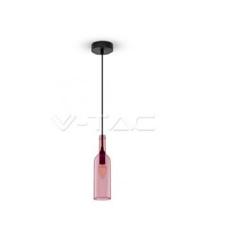 Image of Lampadario con portalampada forma bottiglia colore rosa 3772 - V-tac