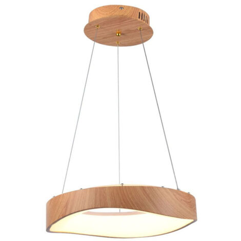 V-TAC Lampadario LED 18W Moderno Circolare Legno D400xH1400mm Bianco Caldo