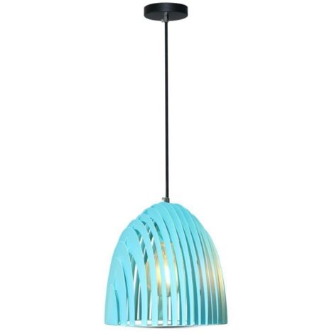 V-TAC Lampadario LED a Campana Prismatica Metallo Portalampada E27 (Max 60W) Blu