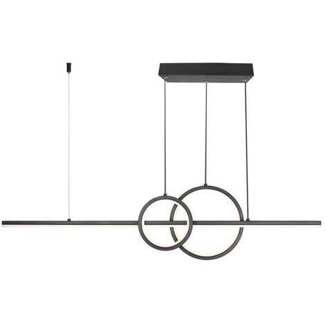 V-TAC Lampadario LED a Sospensione 17W 3in1 dal Design Moderno Colore Nero