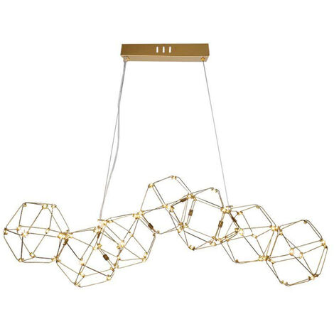 V-TAC Lampadario LED a Sospensione 28W in Metallo dal Design Moderno Verniciato Oro 3000K