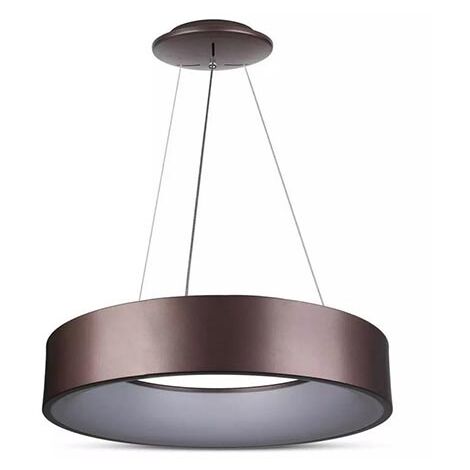 V-TAC Lampadario LED a Sospensione Circolare 25W in Metallo Colore Caffè 45x120cm Bianco Caldo