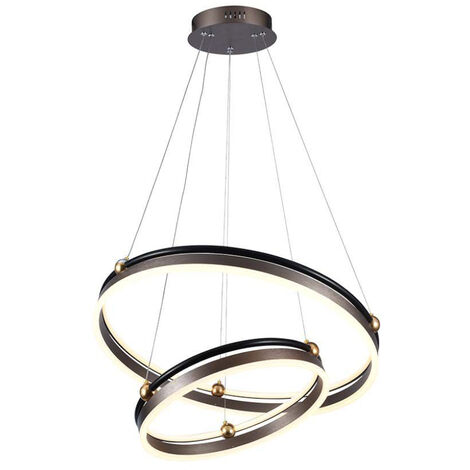 V-TAC Lampadario LED a Sospensione con 2 Cerchi 50W in Metallo 62.5x110cm Bianco Caldo
