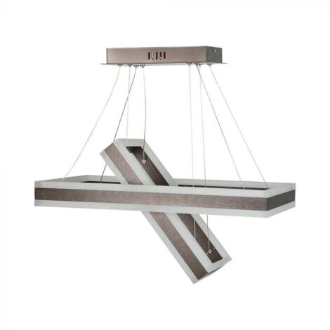 V-TAC Lampadario LED a Sospensione con 2 Rettangoli 113W Metallo Caffè 3000K Dimmerabile