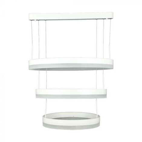 V-TAC Lampadario LED a Sospensione con 3 Cerchi 86W in Metallo Colore Bianco 3000K Triac Dimmerabile