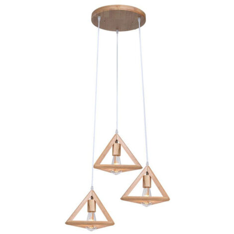 V-TAC Lampadario LED a Sospensione Design Triangolare Portalampade E27x3 (Max 40W) H1200x260x260mm