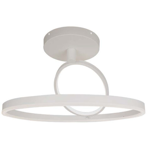 V-TAC Lampadario LED con 2 Cerchi 38W in Metallo Colore Bianco 5020cm 4000K
