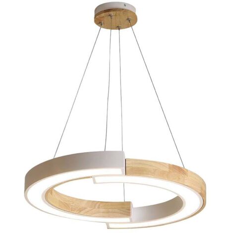 V-TAC Lampadario LED con 2 Mezzaluna 32W in Legno 4337112cm Bianco Caldo