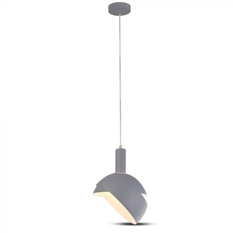 V-TAC Lampadario LED con Paralume in Alluminio e Portalampada E14 (Max 60W) Colore Grigio