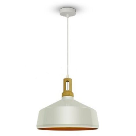V-TAC Lampadario LED in Metallo a Coppa Portalampada E27 (Max 60W) Bianco Lucido