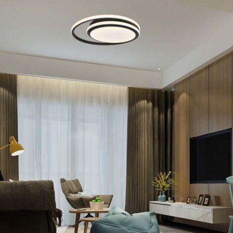 V-TAC Lampadario LED Rotondo Doppio 38W con Montaggio a Plafone Colore Nero Bianco Naturale