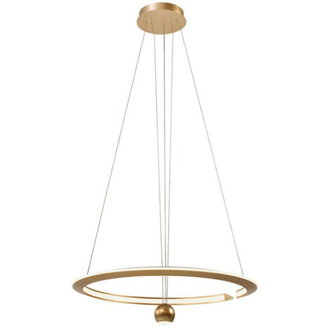 V-TAC Lampadario LED Sospensione Circolare Regolabile 46W 6201200mm Oro Bianco Caldo