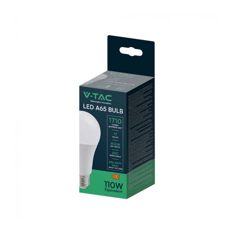 V-tac - led lampadina 17W E27 A65 plastica 4000K