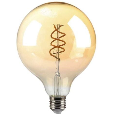 V-TAC Lampadina LED E27 6W G125 Filamento Ambrato a doppio Spirale 1800K