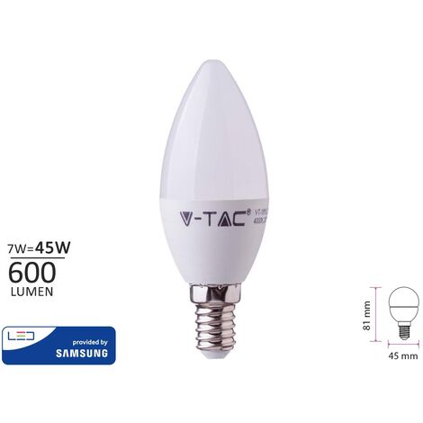 main image of "LED 7 vatios E14 vela iluminante 600 lúmenes 3000 K iluminación de la lámpara EEK A + VTAC 111"