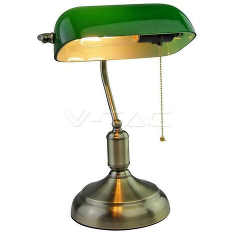 lampada led da tavolo vintage in metallo con portalampada e27 diffusore inclinabile di 90° in vetro colore giallo
