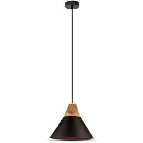 V-TAC LANTERNA PENDENTE LEGNO/ALLUMINIO LIGHT BLACK 3757
