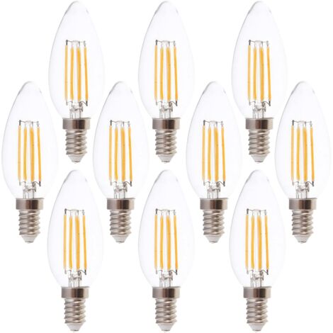 V-TAC LED-Filament-Lampe VT-1986-N, E14, EEK: F, 4W, 400lm, 3000K, 10 Stück