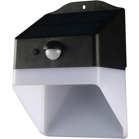 V-TAC LED Gartenlampe mit Panel und Sensor 2W Schwarz Weiß CCT Naturweiß IP65