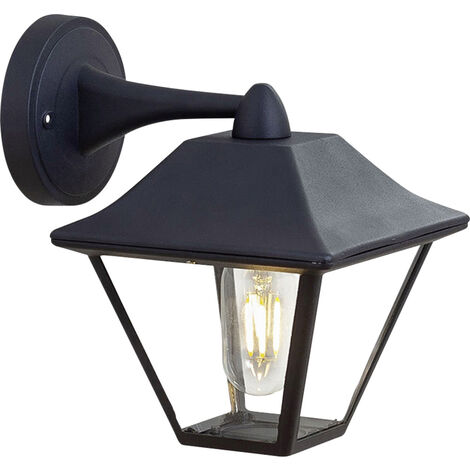 V-TAC LED Glaslaterne Lampe E27 Lampenfassung Mattschwarz IP44