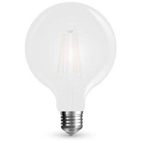V-TAC LED-Glühbirne E27 7W 110LM/W G125 Filament Satin Kaltweiß