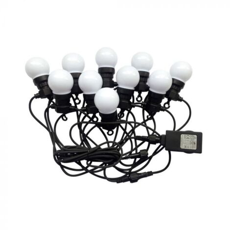 V-tac led kette 5 meter 10 birnen 24v 0,5w 3000k vt-70510 - 7436 - 217436