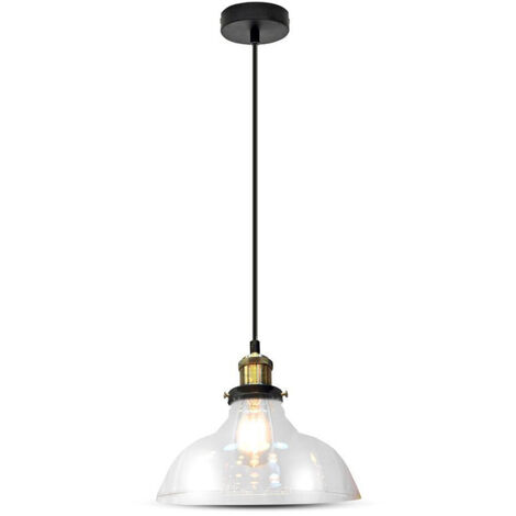 V-TAC LED-Kronleuchter aus Glas und Metall, E27-Lampenfassung (max. 60 W), 245 mm