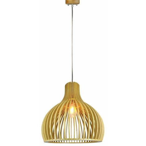 V-TAC LED-Kronleuchter aus Holz, E27-Lampenfassung, d45 mm, 1 m Kabel