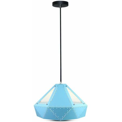 V-TAC LED-Kronleuchter aus Metallprisma mit E27-Lampenfassung (max. 60 W), Farbe Blau